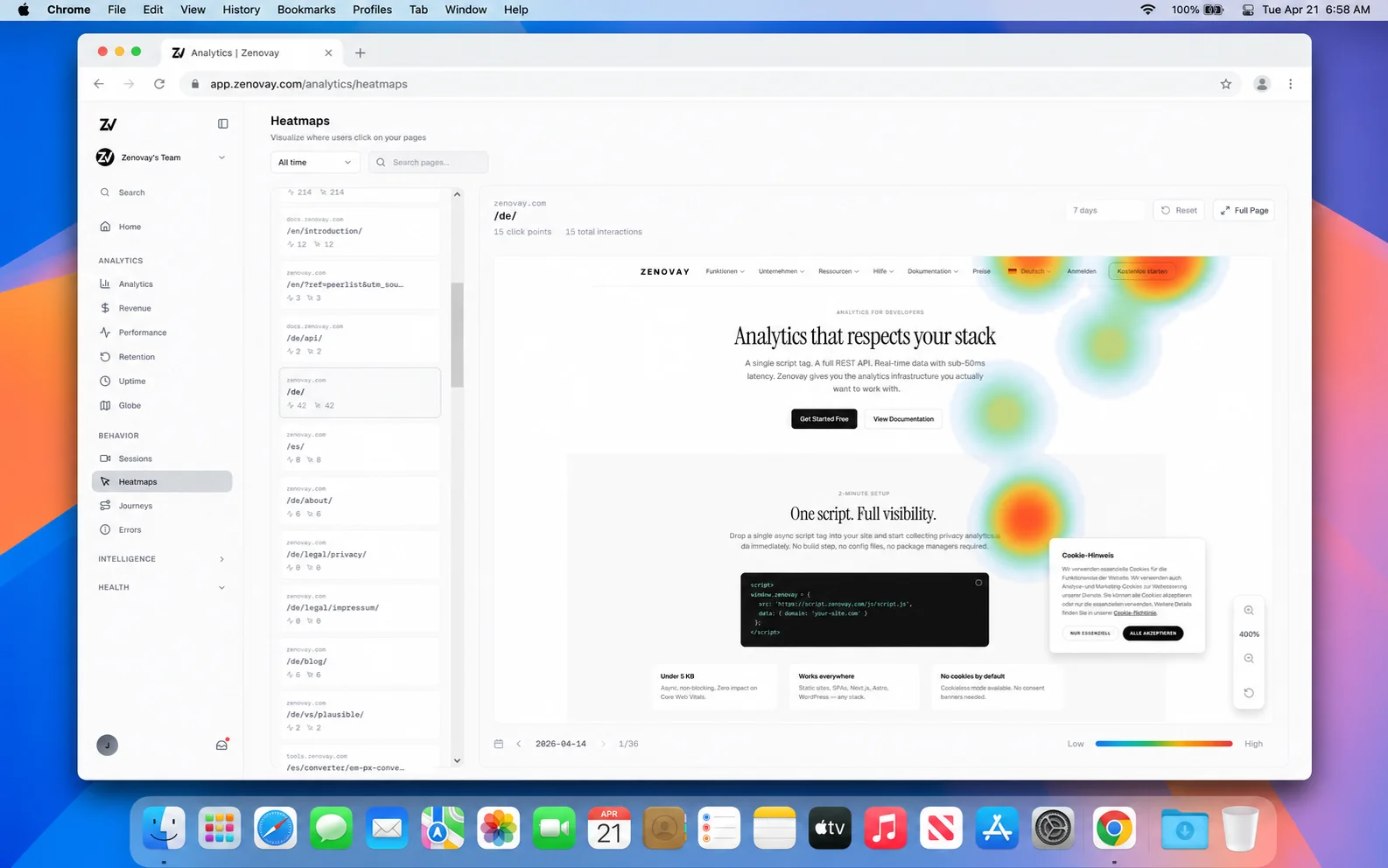 Heatmap visualization on a Mac